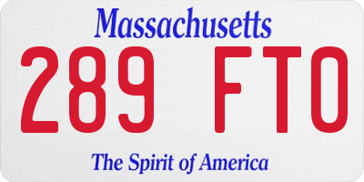 MA license plate 289FT0