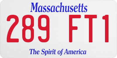 MA license plate 289FT1