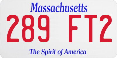 MA license plate 289FT2