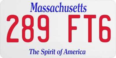MA license plate 289FT6