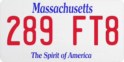MA license plate 289FT8