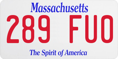 MA license plate 289FU0