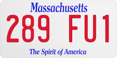 MA license plate 289FU1