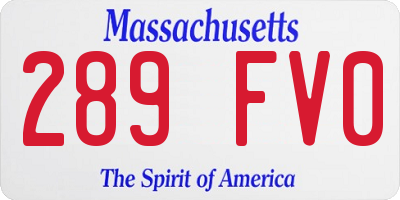 MA license plate 289FV0