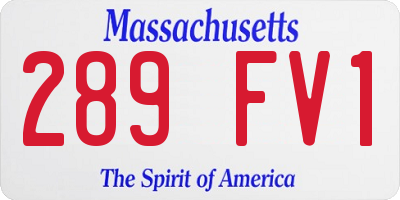 MA license plate 289FV1