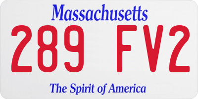 MA license plate 289FV2