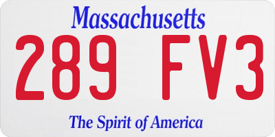 MA license plate 289FV3