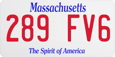 MA license plate 289FV6