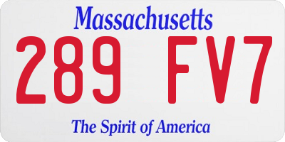 MA license plate 289FV7