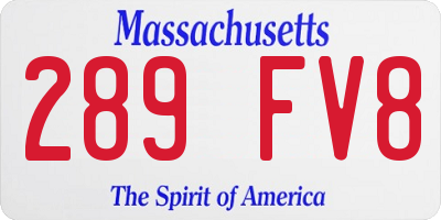MA license plate 289FV8
