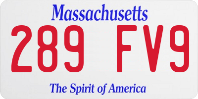 MA license plate 289FV9