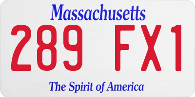 MA license plate 289FX1