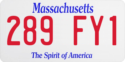 MA license plate 289FY1