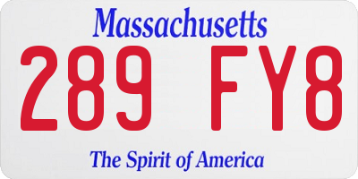 MA license plate 289FY8