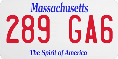 MA license plate 289GA6