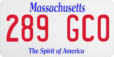 MA license plate 289GC0