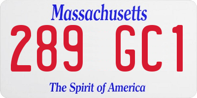 MA license plate 289GC1