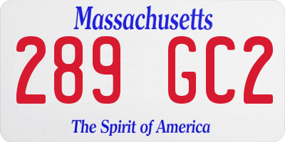 MA license plate 289GC2