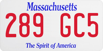 MA license plate 289GC5