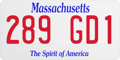 MA license plate 289GD1