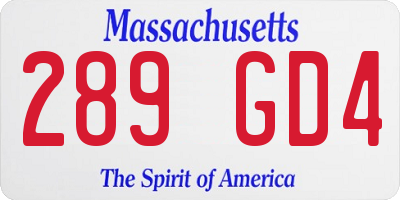 MA license plate 289GD4