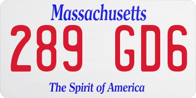 MA license plate 289GD6