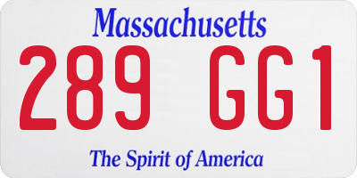 MA license plate 289GG1
