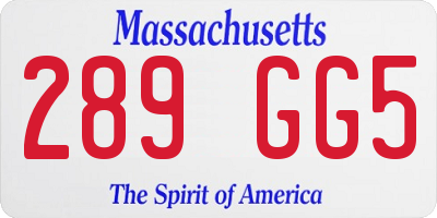 MA license plate 289GG5
