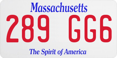 MA license plate 289GG6