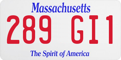 MA license plate 289GI1