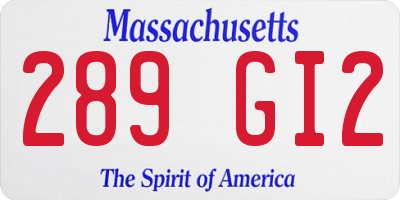 MA license plate 289GI2