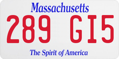 MA license plate 289GI5