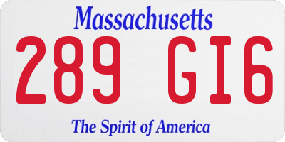 MA license plate 289GI6