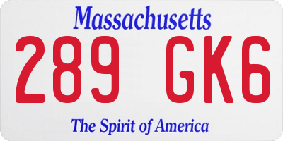 MA license plate 289GK6