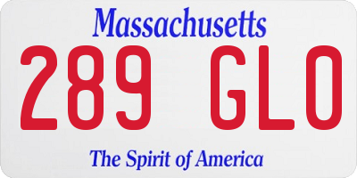 MA license plate 289GL0