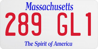 MA license plate 289GL1