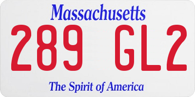 MA license plate 289GL2