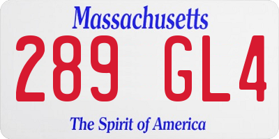 MA license plate 289GL4