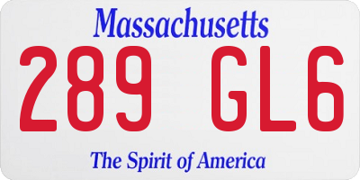 MA license plate 289GL6