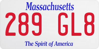 MA license plate 289GL8