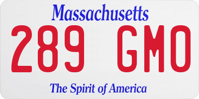 MA license plate 289GM0