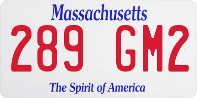 MA license plate 289GM2