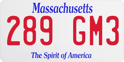 MA license plate 289GM3