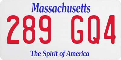 MA license plate 289GQ4