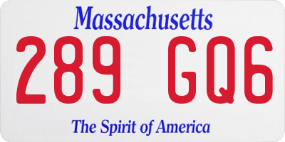 MA license plate 289GQ6
