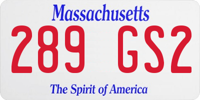 MA license plate 289GS2