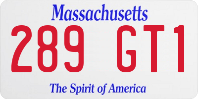MA license plate 289GT1