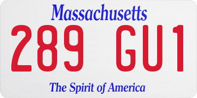 MA license plate 289GU1