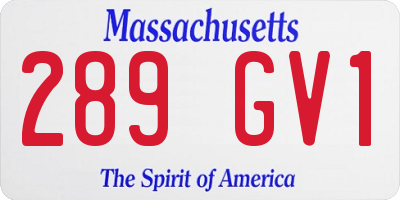 MA license plate 289GV1