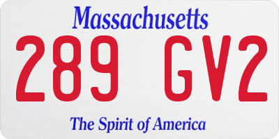 MA license plate 289GV2